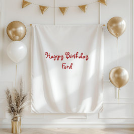 Tapete De Parede Estandarte Personalizado de Aniversário Nome em Te
