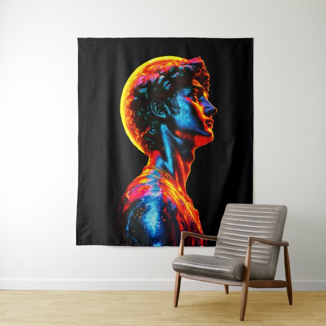 Tapete De Parede Estátua de David em Neon  (In Situ)