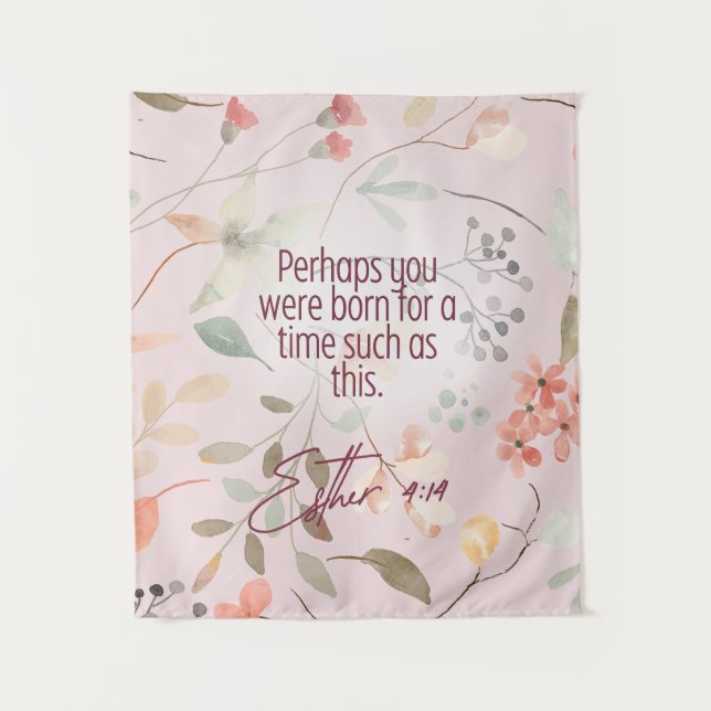 Tapete De Parede Esther 4:14 Bíblia Cristã Verse Art (Frente)