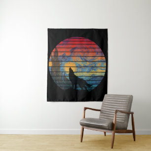 TAPETE DE PAREDE ESTILO ABSTRATO UIVO DE LOBO