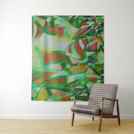 Tapete De Parede Estilo das cestas com fitas curvas verdes