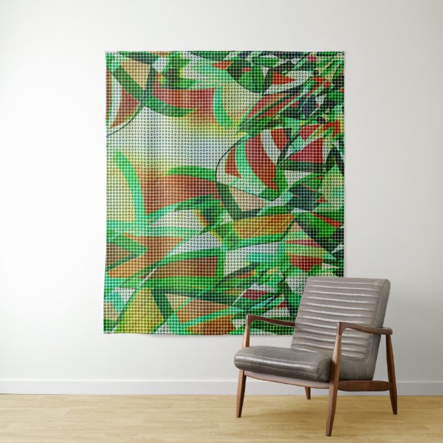 Tapete De Parede Estilo das cestas com fitas curvas verdes (In Situ)