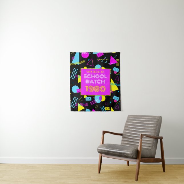 Tapete De Parede Estilo de anos 80 da Escola de Reunião de Classe (In Situ)