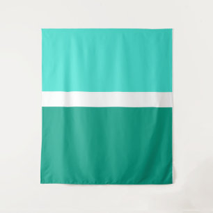 Tapete De Parede Estilo de Bloco de Cor Branco Turquesa Design