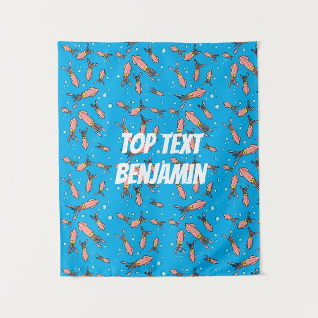 Tapete De Parede Estilo de desenho animado de lula rosa e engraçado (Frente)