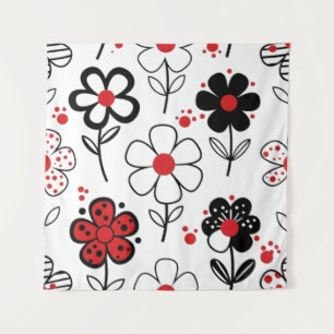 Tapete De Parede Estilo de Flor Preto Gráfico