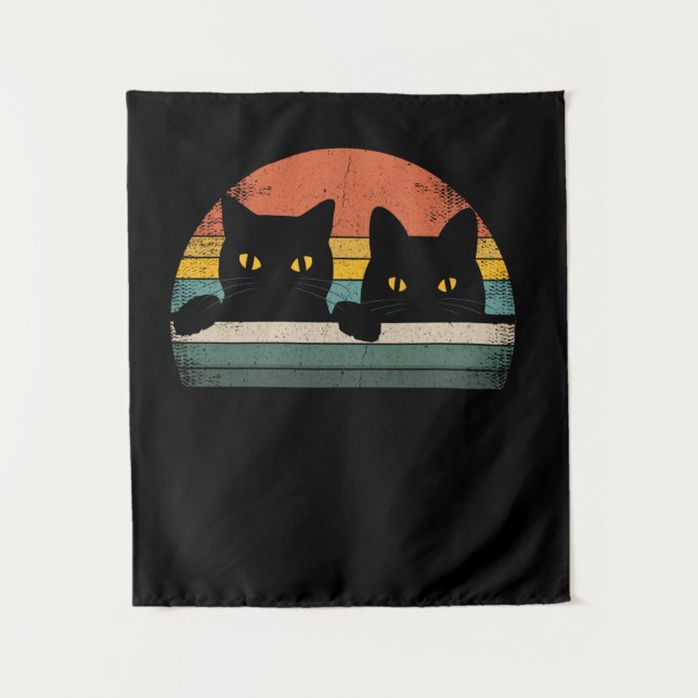 Tapete De Parede Estilo de Retrorização de Gato Preto - Presente de (Frente)