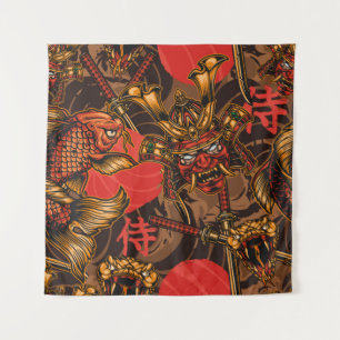 Tapete De Parede Estilo japonês padrão uniforme de vintage com sa