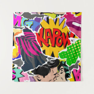 Tapete De Parede Estilo perfeito de pop de arte de história em quad