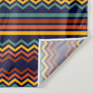 Tapete De Parede Estilo Retro dos Anos 70 com Listras Chevron em Az