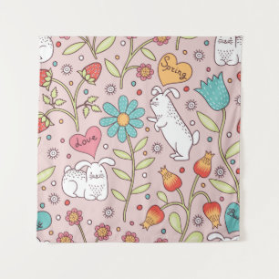 Tapete De Parede Estilo sem costura bonito com coelhos