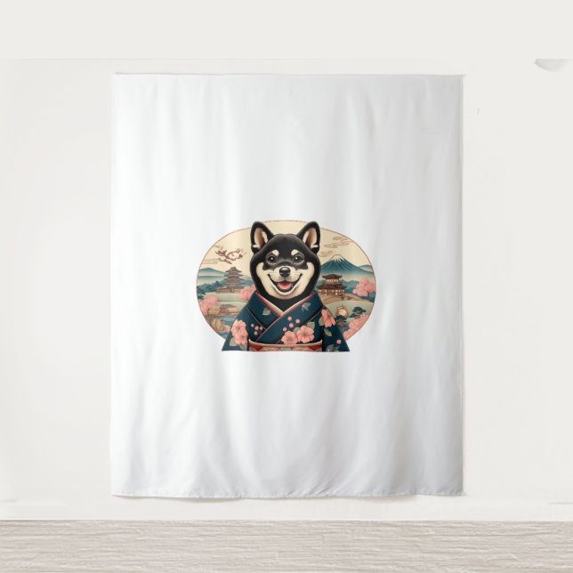 Tapete De Parede estilo Shiba Inu Ukiyo-e (Frente)