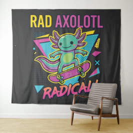 Tapete De Parede Estilo vintage dos anos 90 Axolote Skate Rad neon
