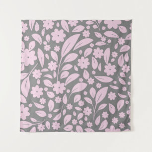 Tapete De Parede Estilos de vindima sem costura com flores rosa e f
