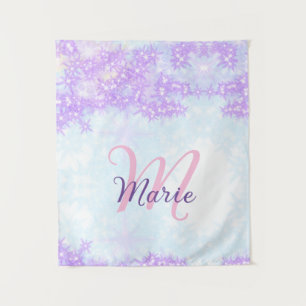 Tapete De Parede Estrela de monograma brilhante rosa roxo adicionar