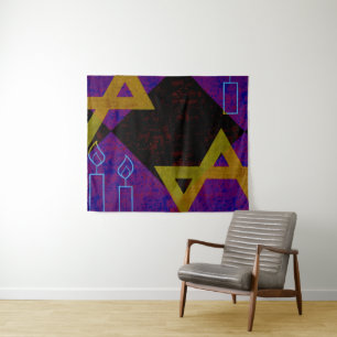 Tapete De Parede Estrela Feliz de Chanucá de SlipperyJoe de David m