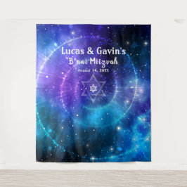 Tapete De Parede Estrelado de David Purple Blue Galaxy