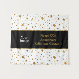 Tapete De Parede Estrelas brancas/Douradas com aniversário de mensa