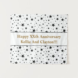 Tapete De Parede Estrelas Brancas/Pretas Personalizadas com Anivers