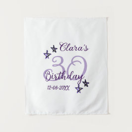 Tapete De Parede Estrelas brilhantes roxas retro moderno aniversári