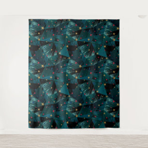 Tapete De Parede Estrelas Douradas e vermelhas em azul