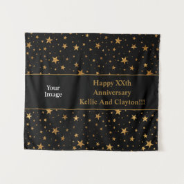 Tapete De Parede Estrelas Douradas Personalizadas com Aniversário d