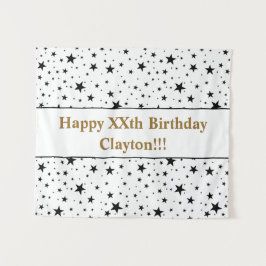 Tapete De Parede Estrelas Pretas Com Aniversário de Mensagem