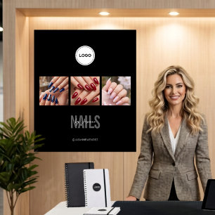 Tapete De Parede Estúdio de Unhas Pretas Colagem de Fotos Feira Com