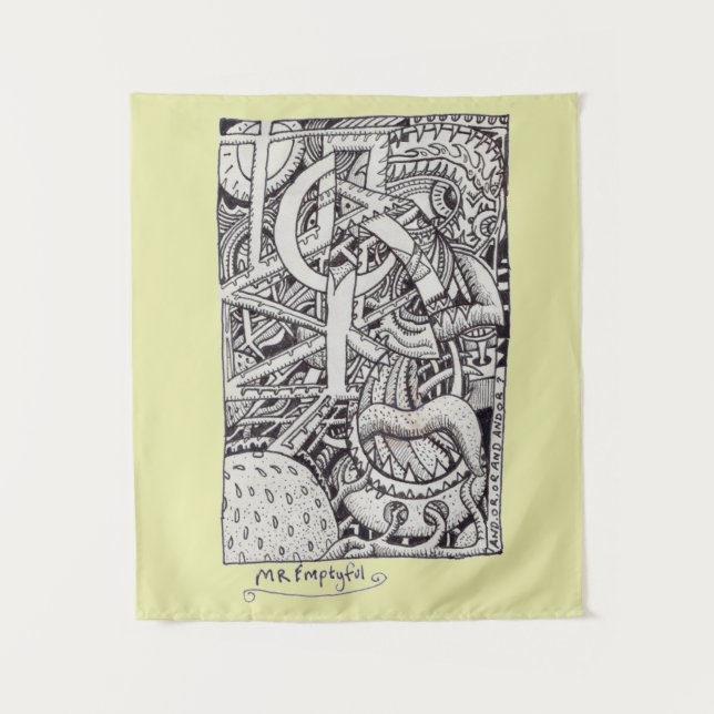 Tapete De Parede Esvaziado, Desenho De Tinta (Frente)