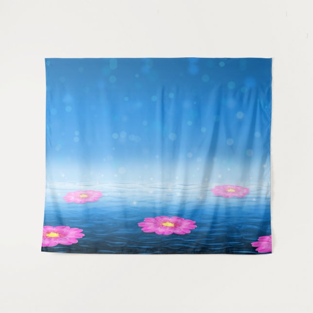 Tapete De Parede Ethereal Fantasy Lake with Floating Pink Lotus (Frente (Horizontal))