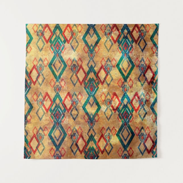 Tapete De Parede Ethnic boho grunge old pattern. Tribal art print.  (Frente)