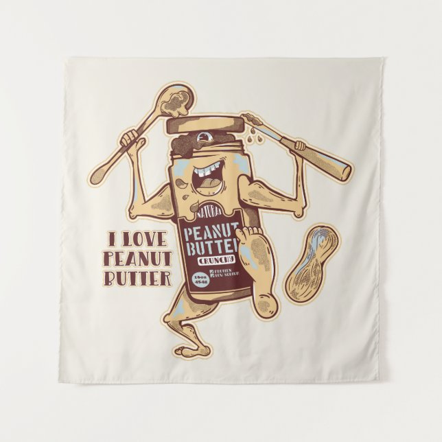 TAPETE DE PAREDE EU AMO MANTEIGA DE PEANUA (Frente)