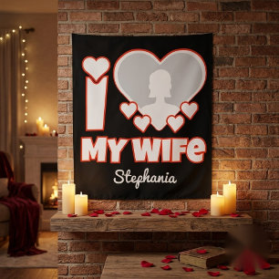 Tapete De Parede Eu Amo Minha Esposa Personalizado – Adicionar Nome