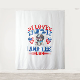 Tapete De Parede Eu amo Shih Tzus e os EUA
