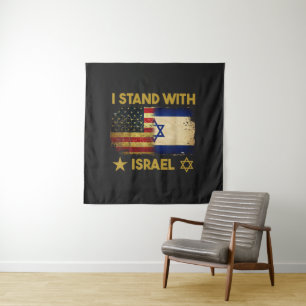 Tapete De Parede Eu Apoio Israel Bandeira da América