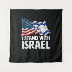 Tapete De Parede Eu Apoio Israel EUA Bandeira Americana