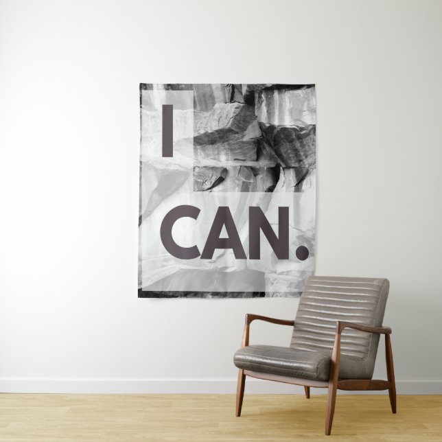 Tapete De Parede Eu Consigo Cinza Pedona (In Situ)