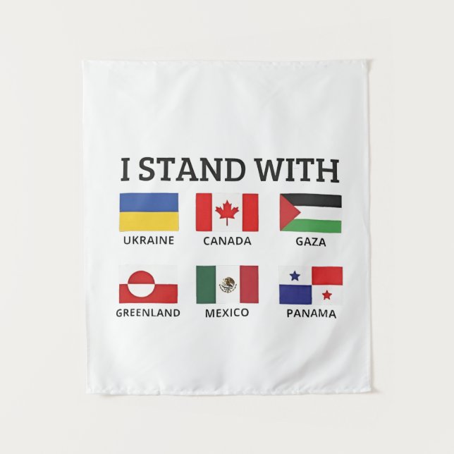 Tapete De Parede Eu fico com o Canadá México Gaza Ucrânia (Frente)