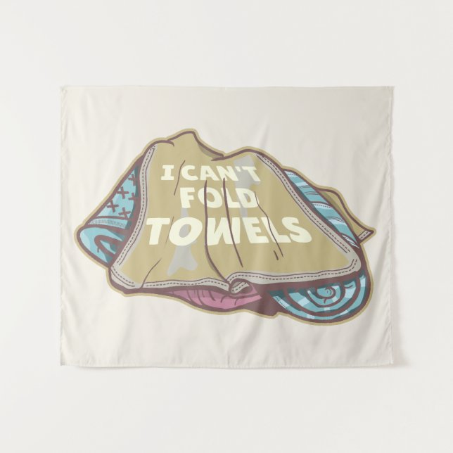 Tapete De Parede Eu não posso dobrar toalhas engraçadas lavanderia  (Frente (Horizontal))