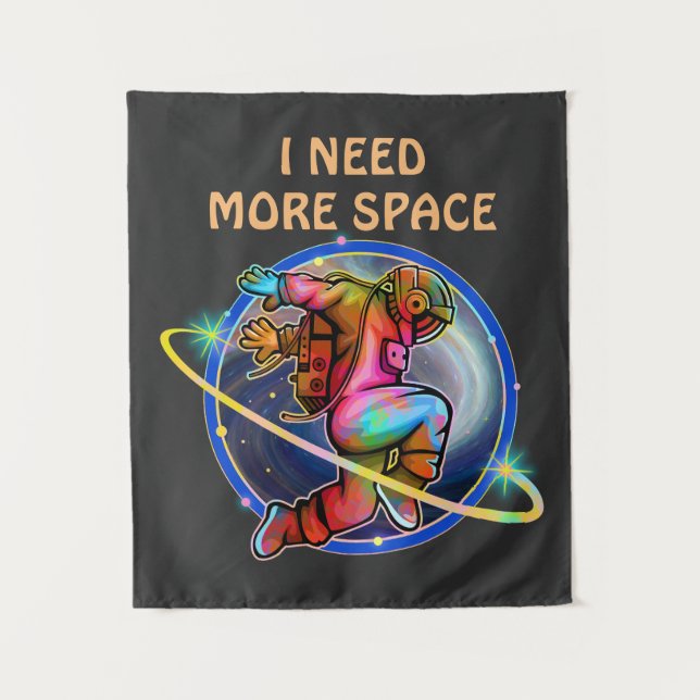 TAPETE DE PAREDE EU PRECISO DE MAIS ESPAÇO GALÁXIA ASTRONAUTA PERSO (Frente)