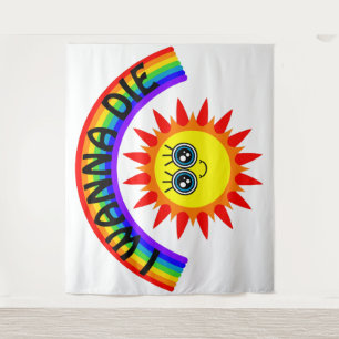 Tapete De Parede Eu Quero Morrer - Sol Sorridente Arco-íris