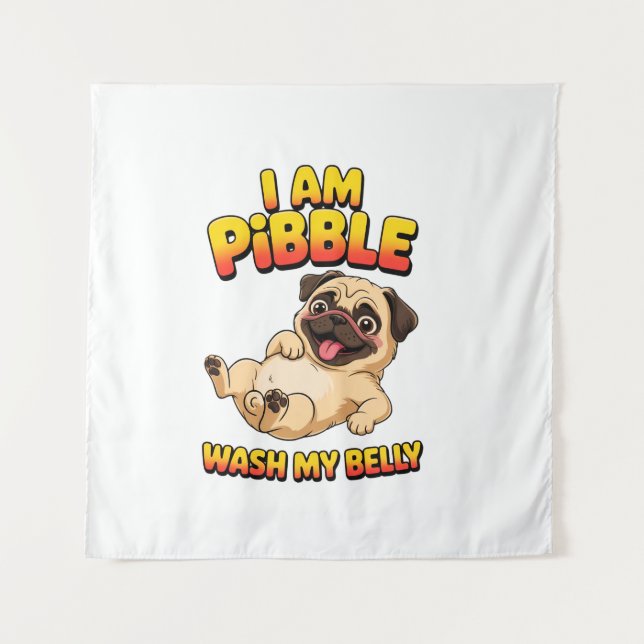 Tapete De Parede Eu Sou Pibble Lave Minha Barriga (Frente)