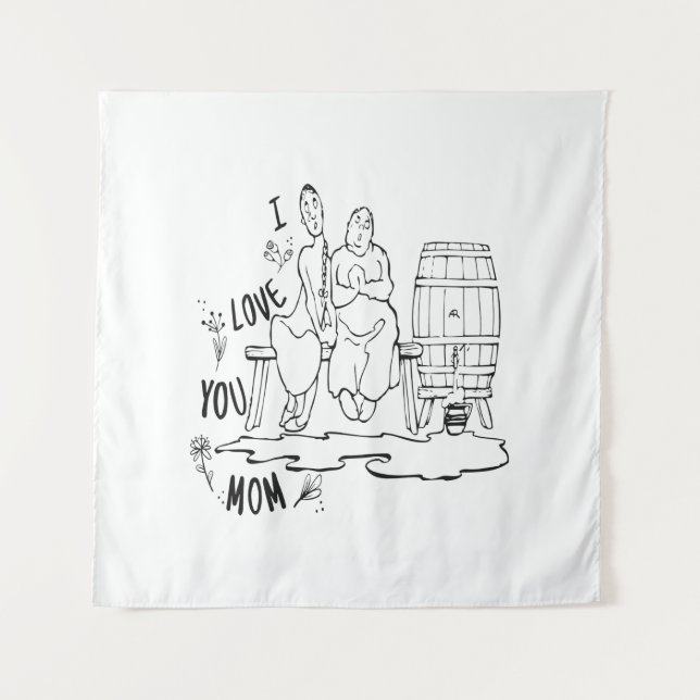 Tapete De Parede Eu te amo mãe! Camiseta (Frente)