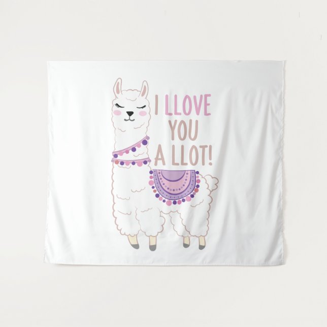 Tapete De Parede Eu te amo muito - Engraçado Llama (Frente (Horizontal))