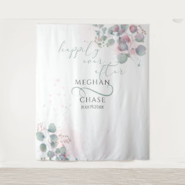 Tapete De Parede Eucalipto Rosa e Verde Elegante