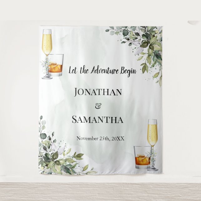 Tapete De Parede Eucalyptus Bubbles & Bourbon Chá de casamento Tape (Frente)