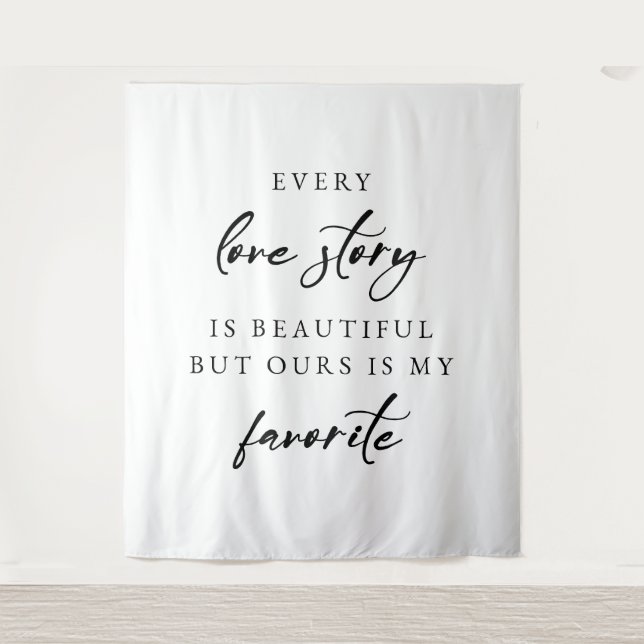 Tapete De Parede “Every Love Story Is Beautiful” Elegant Wedding  (Frente)