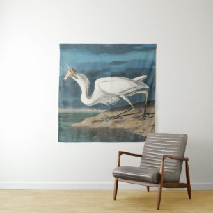 Tapete De Parede Excelente White Heron Audubon Bird Willife Paintin