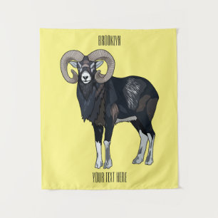 Tapete De Parede Exemplo de desenho animado de ovelhas Mouflon