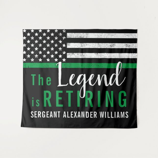 Tapete De Parede Exército de Bandeira da Linha Verde Magra (Frente (Horizontal))